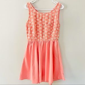 Peach Juniors Floral Summer Dress